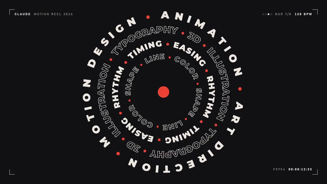 Frame from Flat-color 15-second motion design reel