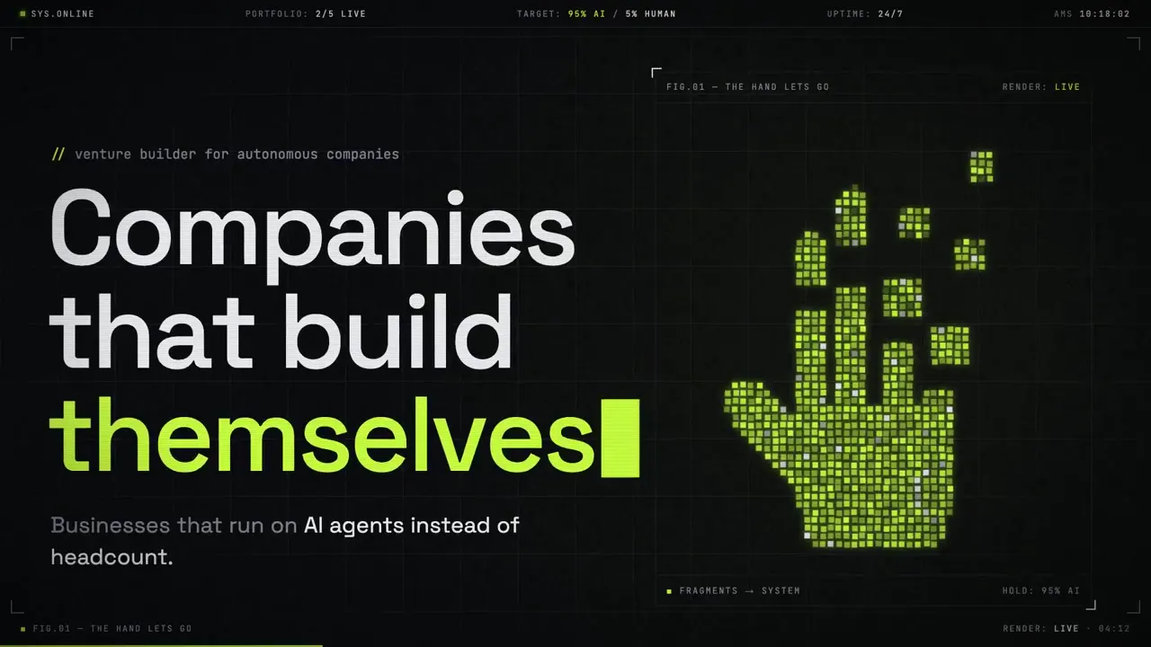 Frame from 15-second motion graphic for a studio site