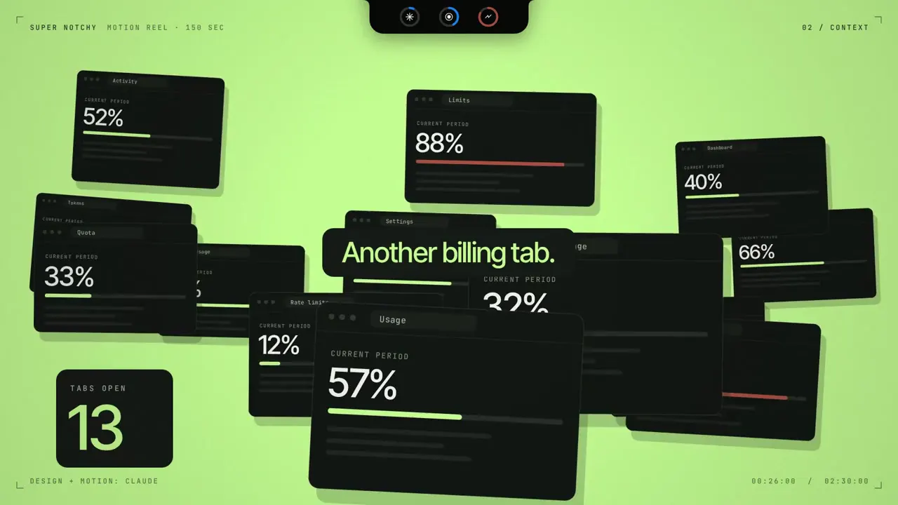 Frame from Minimalist motion reel for a Mac notch app