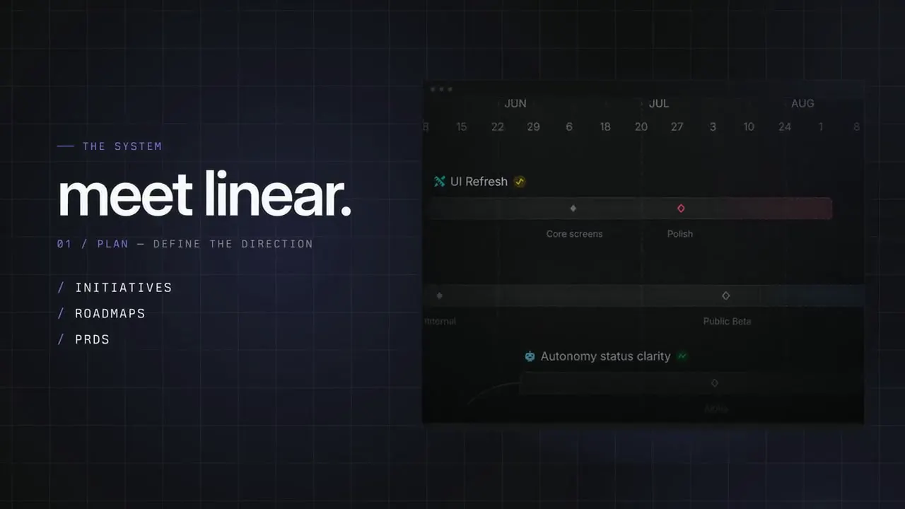 Frame from Launch video for Linear made from its URL