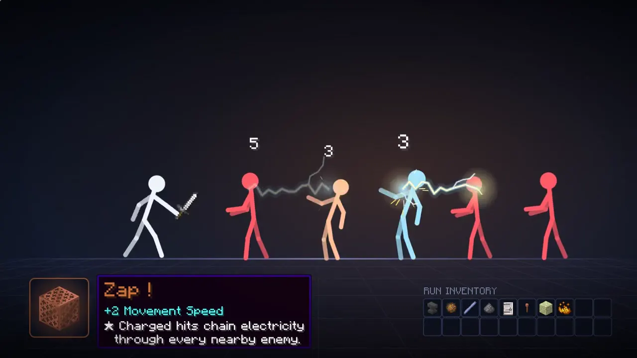 Frame from Stickman showcase of a Minecraft minigame