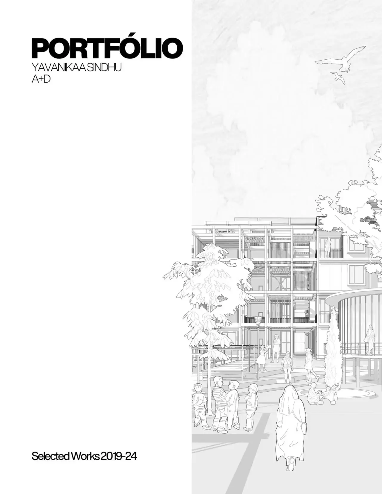 Frame from Airy architectural portfolio spreads