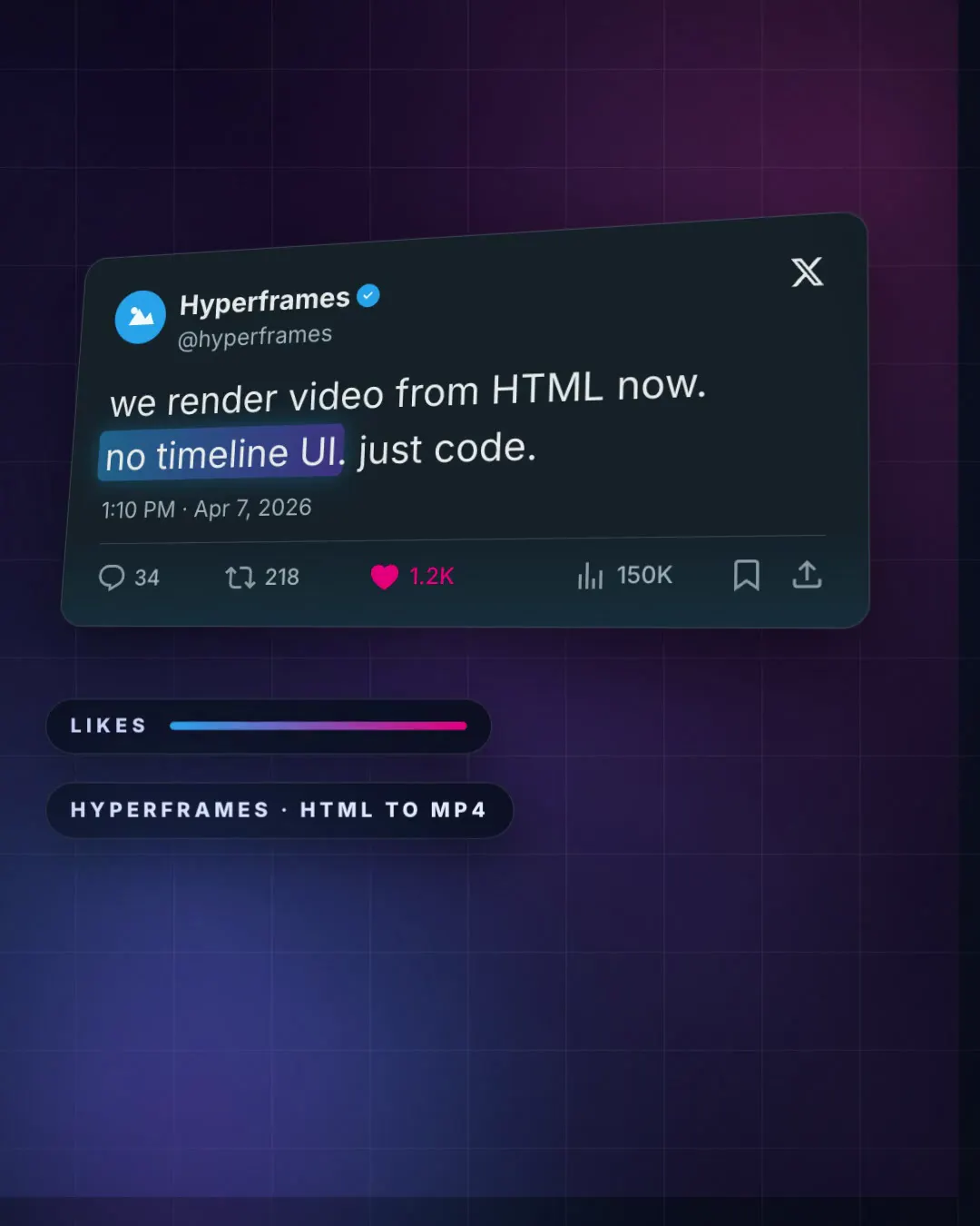 Frame from Animated tweet card with a 3D tilt