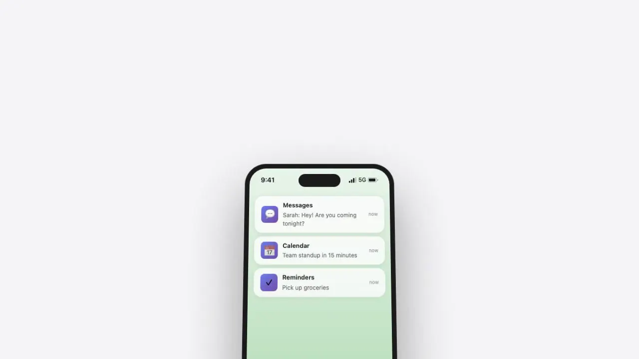 Frame from Keynote-style iPhone mockup rising in