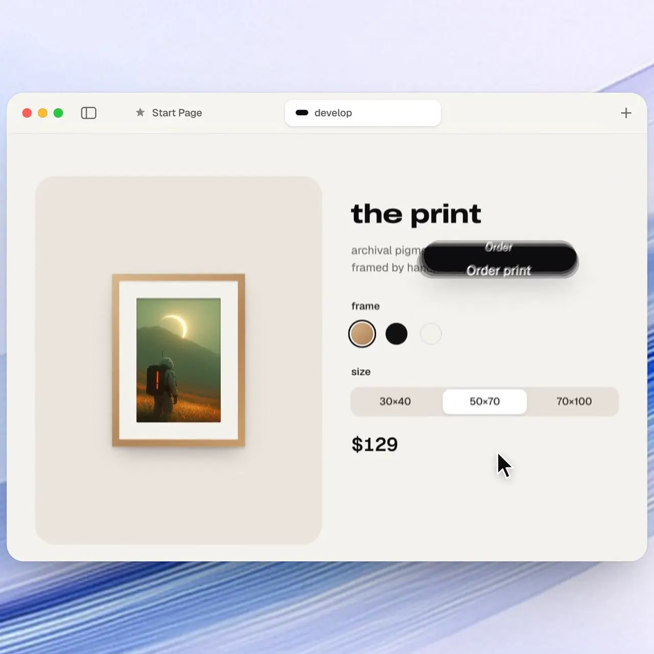 Frame from Apple-keynote film for a photo-print app
