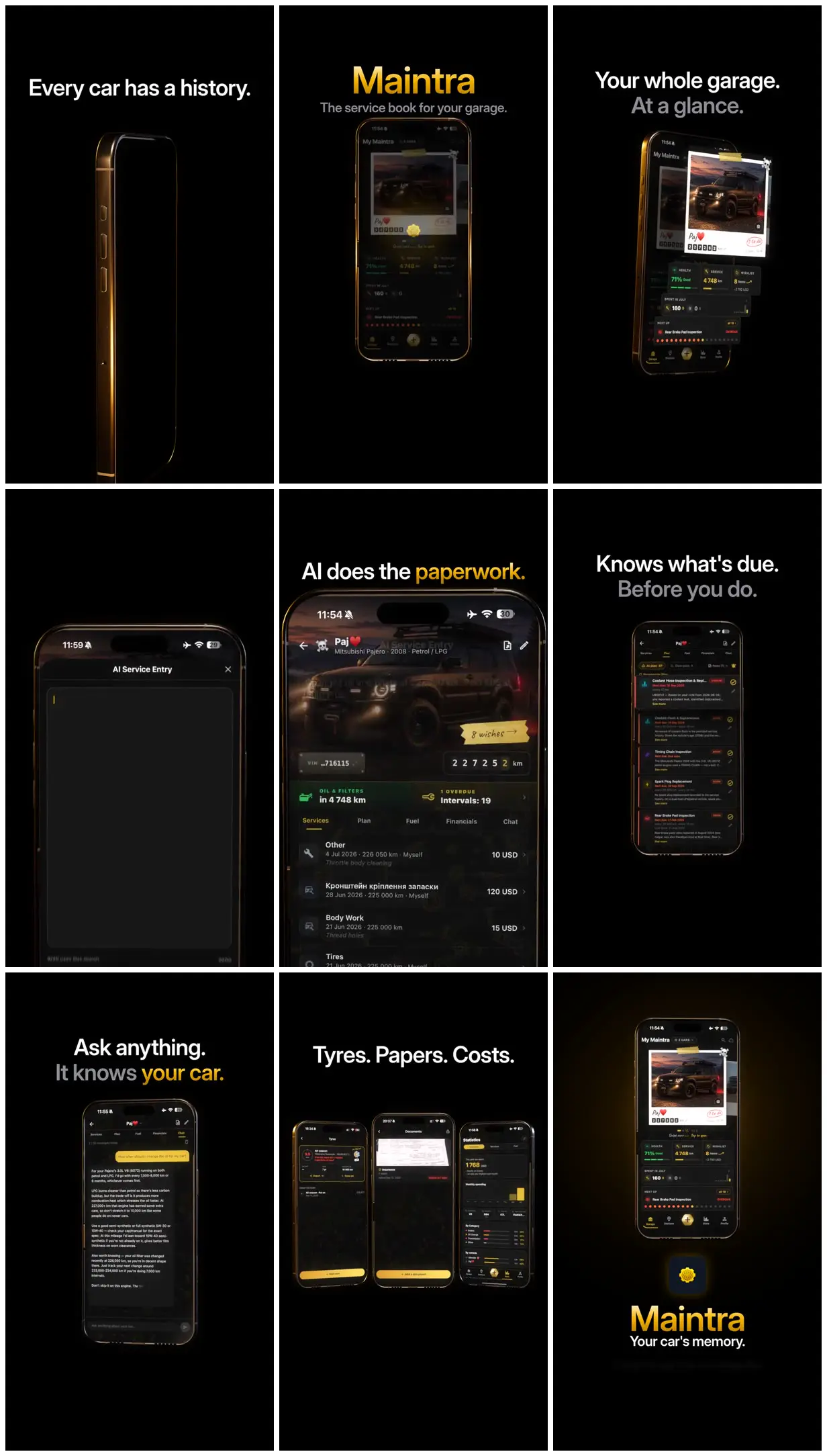 Nine frames from across Apple-style vertical film from screenshots