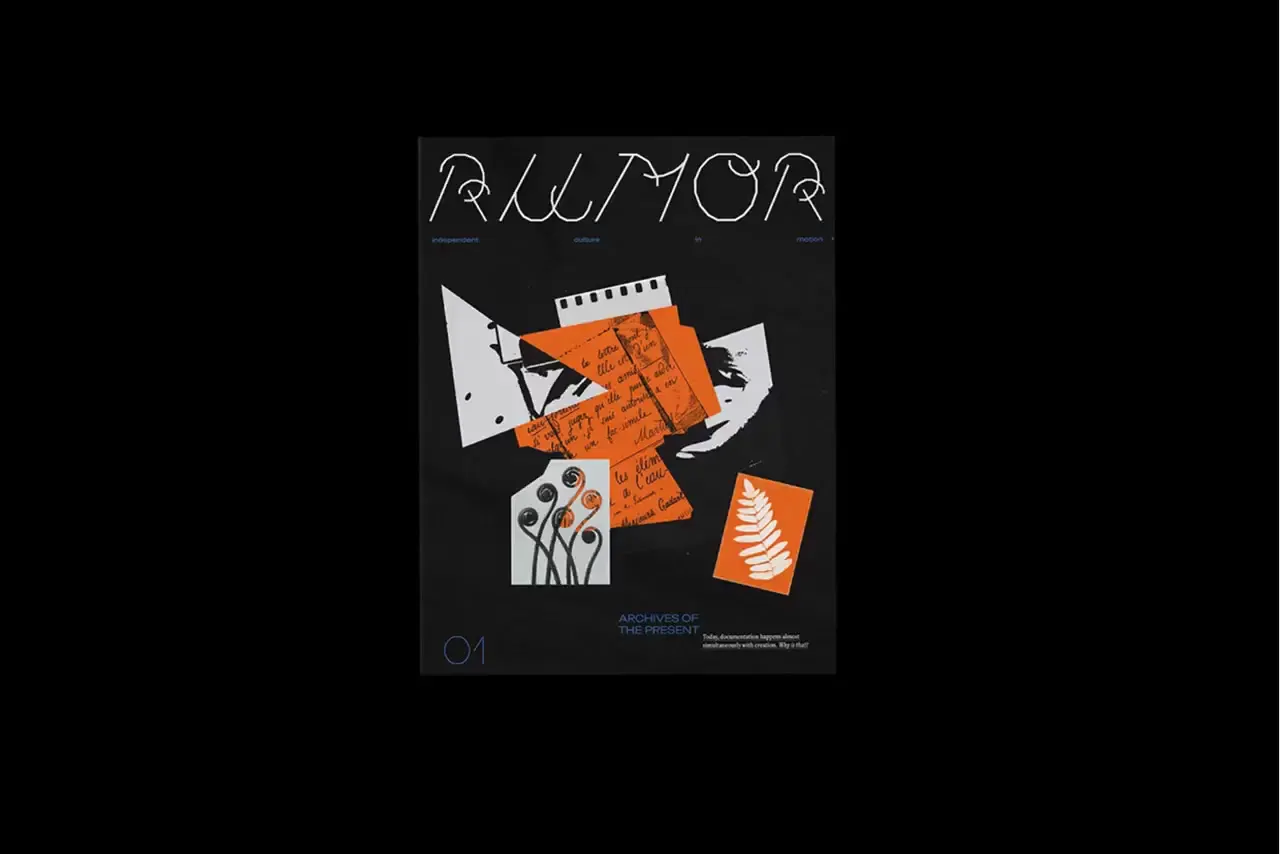 Frame from Archival magazine with graphic contrasts