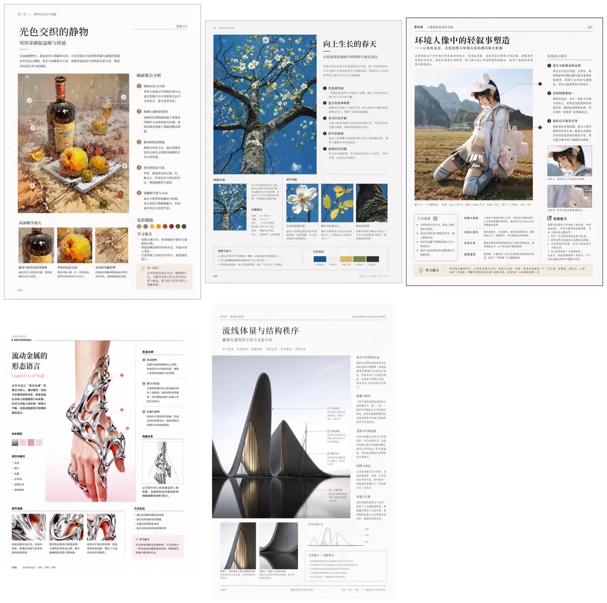 Nine frames from across Image-led art study pages