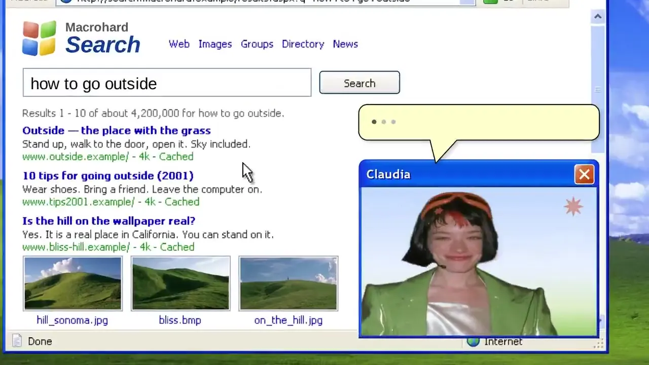Frame from Lyric video staged on a Windows XP desktop