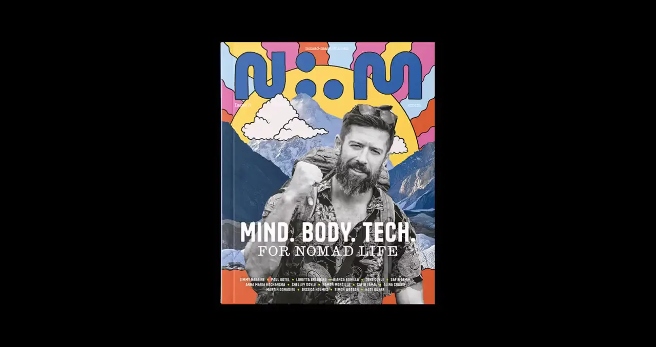 Frame from Colorful nomad magazine spreads