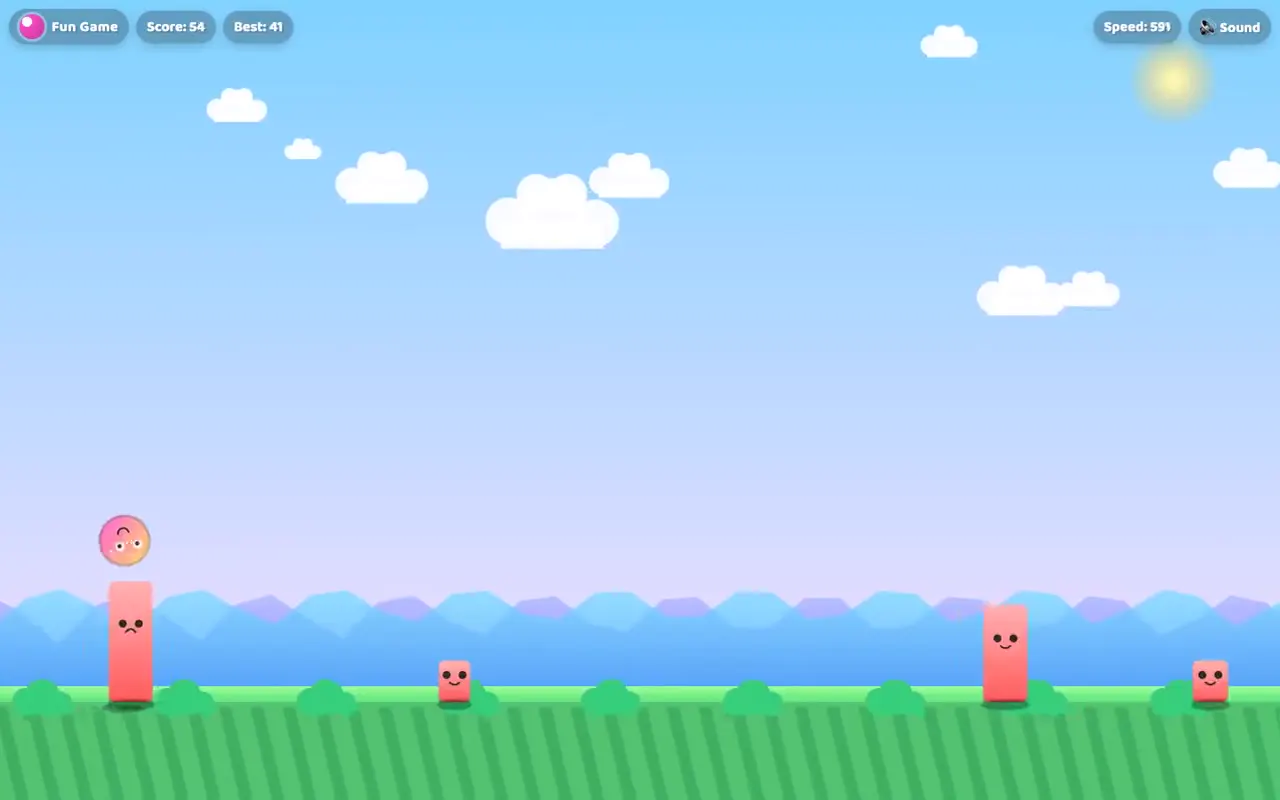 Frame from Cartoon endless runner over parallax hills