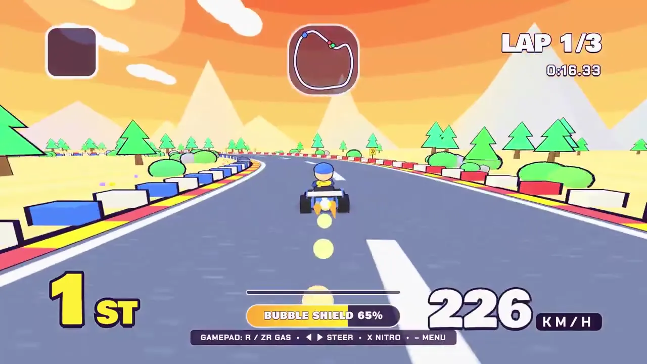 Frame from Cartoon kart racer for split-screen TV