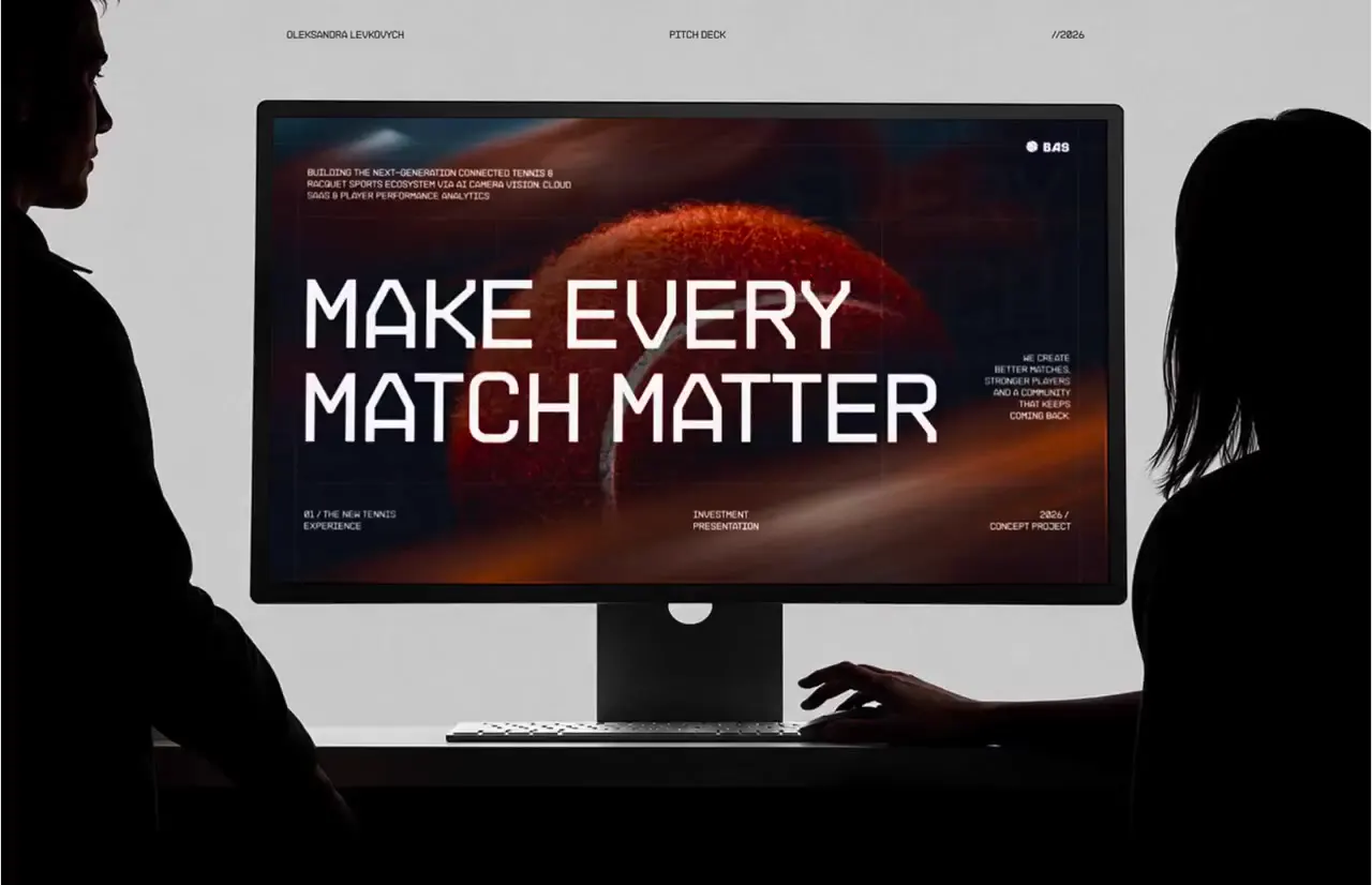Frame from Clay-orange tennis investment deck