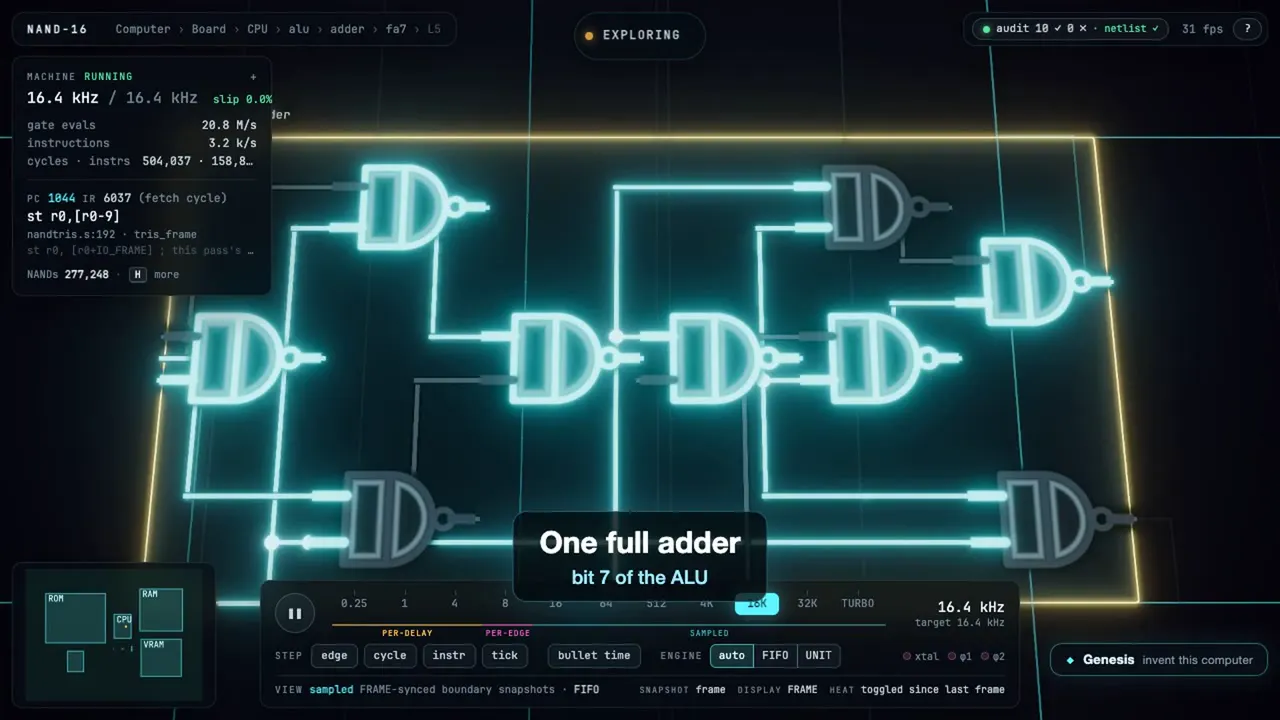 Frame from A computer built from 277k NAND gates