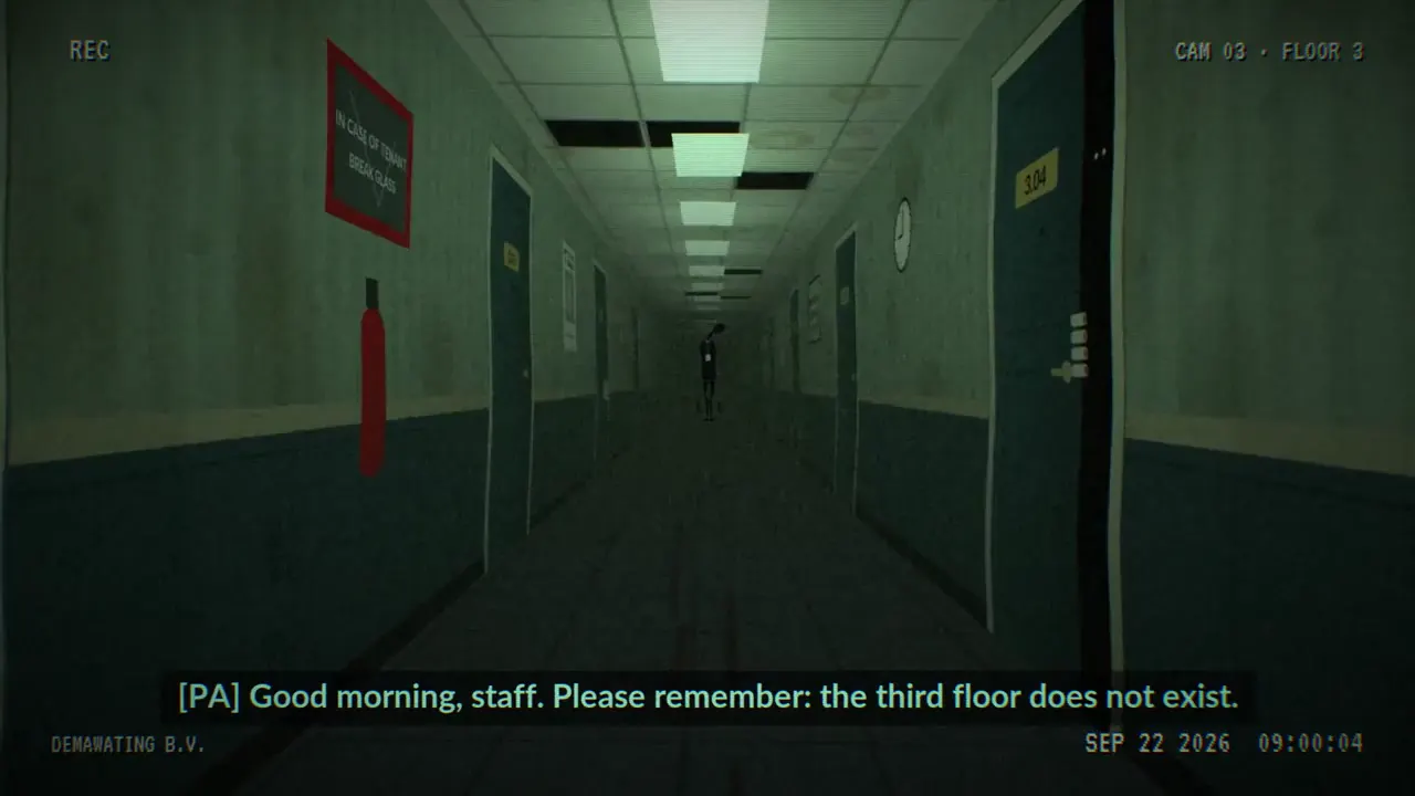 Frame from Surreal horror short about a day at work