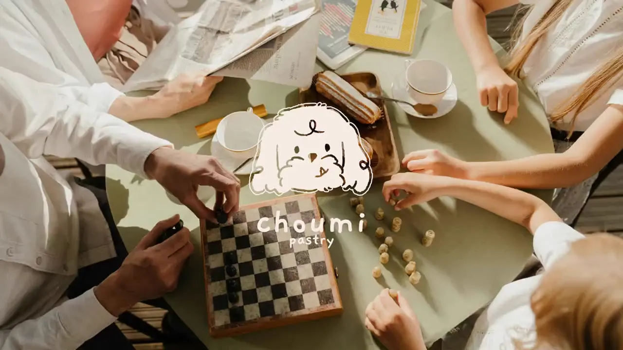 Frame from Doodle-dog pastry brand manual