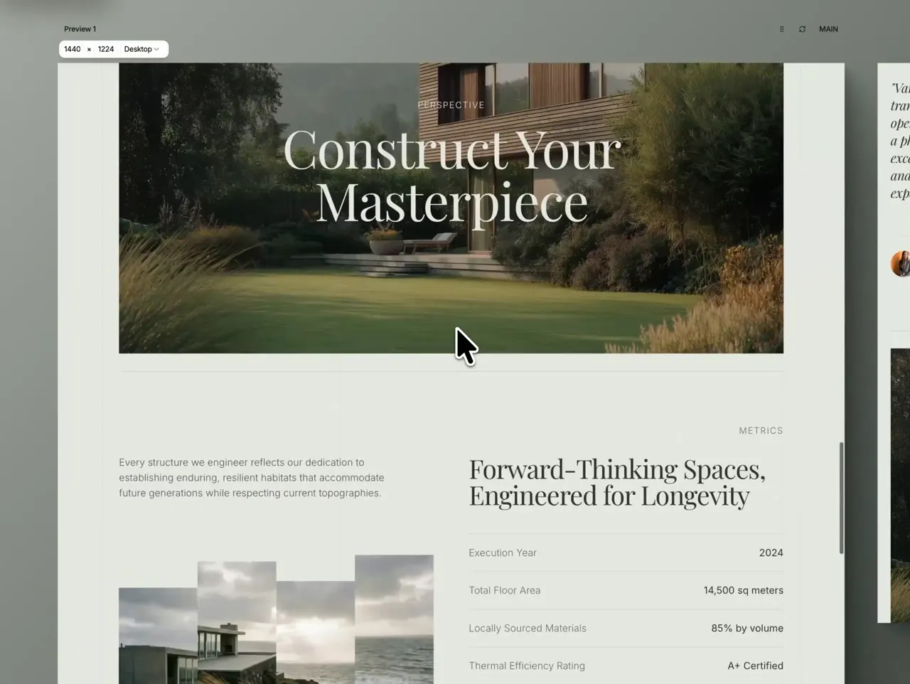 Frame from Four editorial landing pages