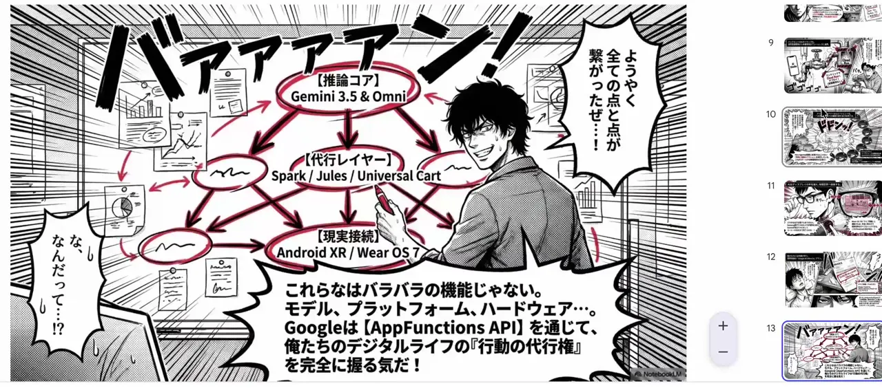 Frame from Explainer deck as a tense manga