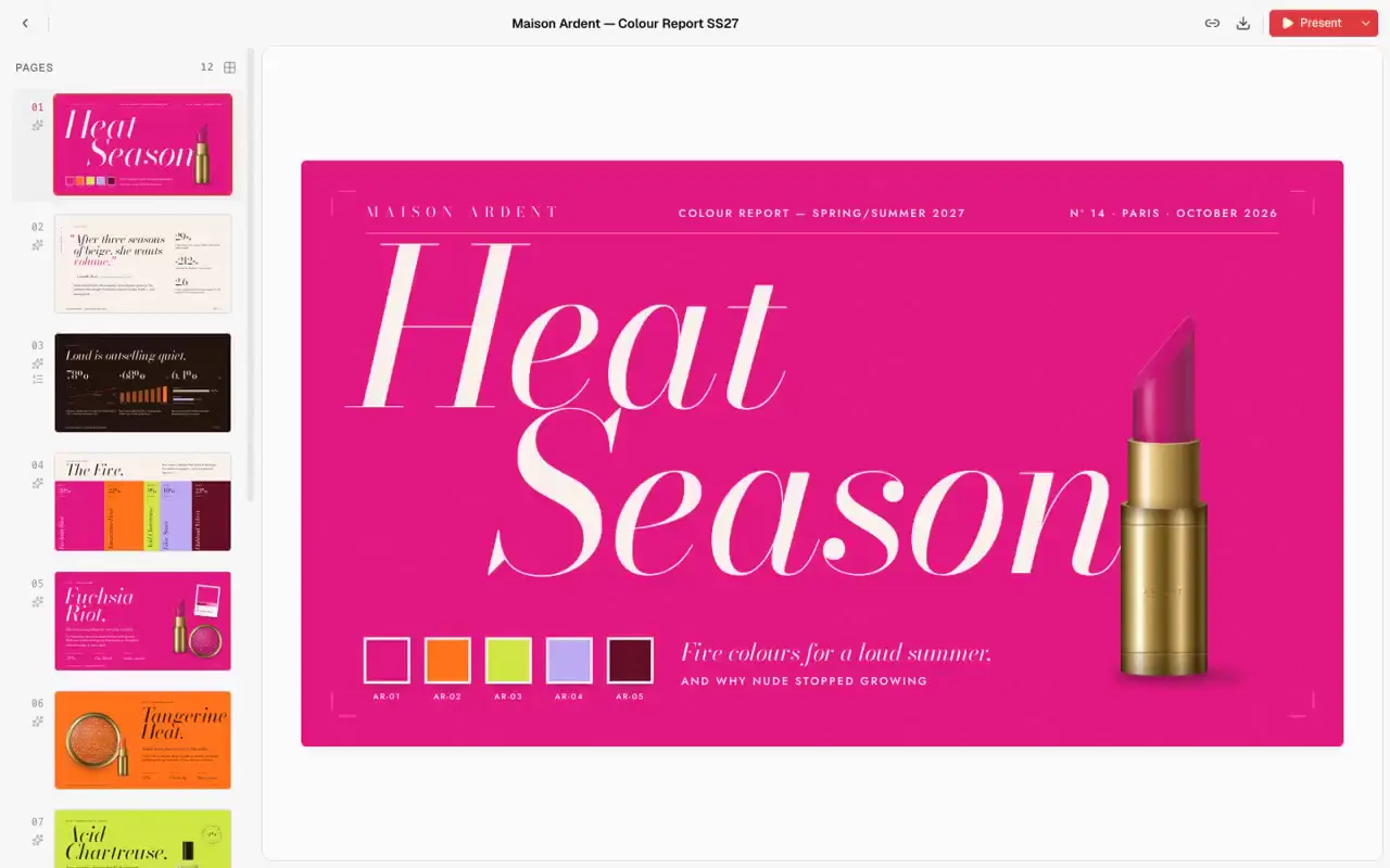 Frame from Saturated beauty colour report