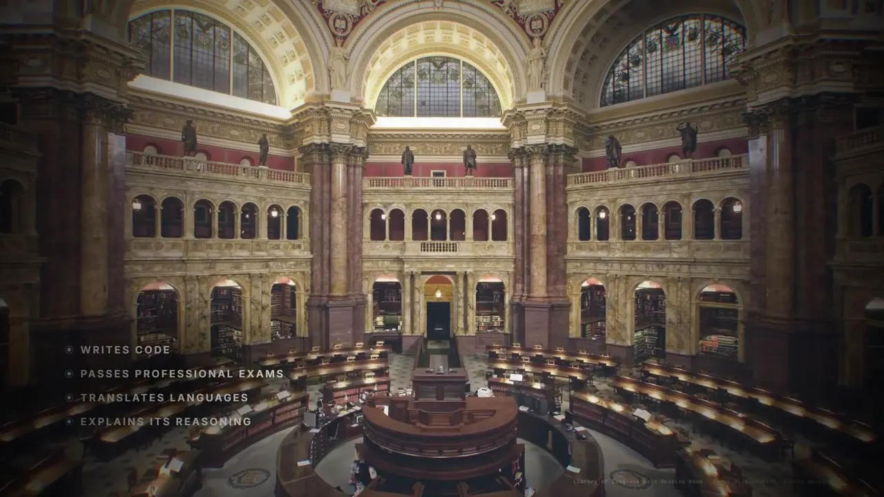 Frame from Fern-style documentary on AI building AI