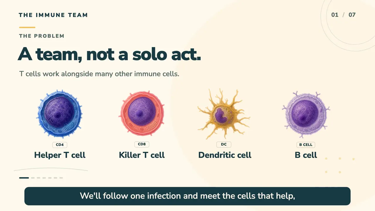 Frame from Five-minute explainer on T cells