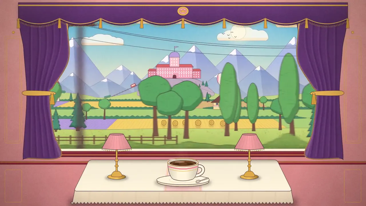 Frame from Four seasons past a cozy train window