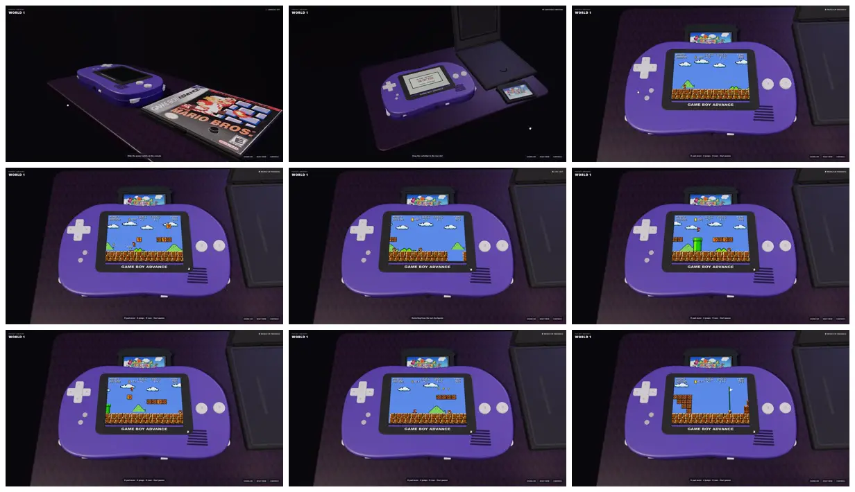 Nine frames from across Game Boy Advance you can play in 3D