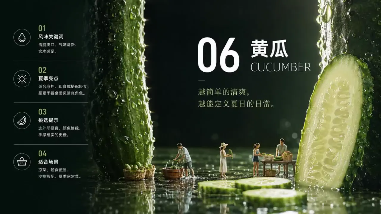 Frame from Giant summer produce landscapes