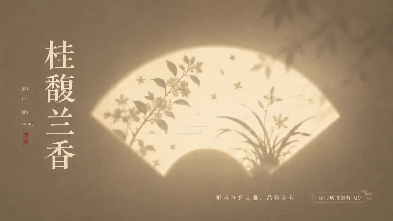 Frame from Chinese idioms in glowing windows