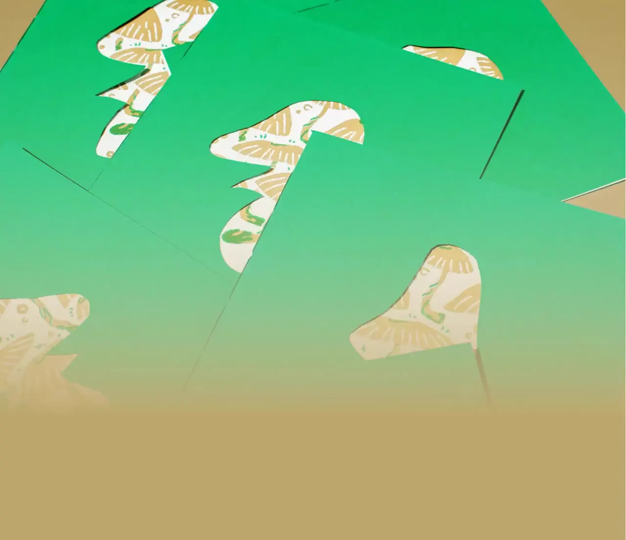Frame from Green and gold mushroom field guide