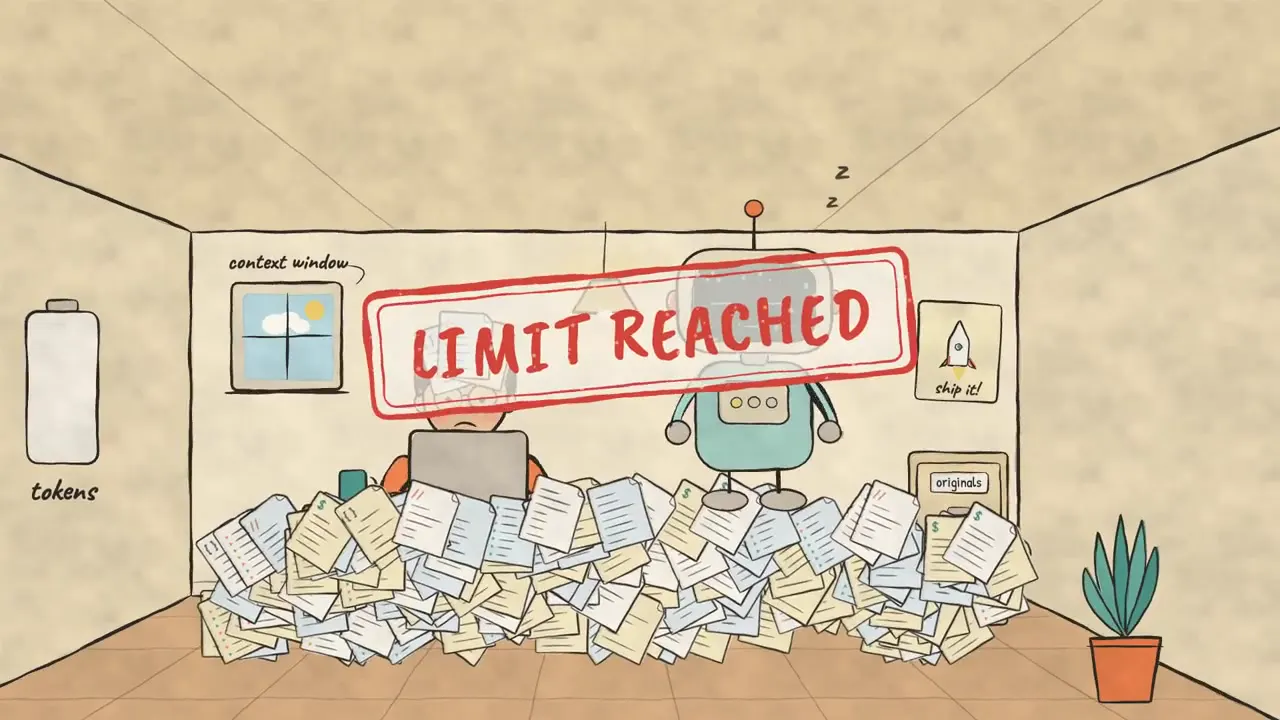 Frame from Ink-and-watercolour explainer for an app