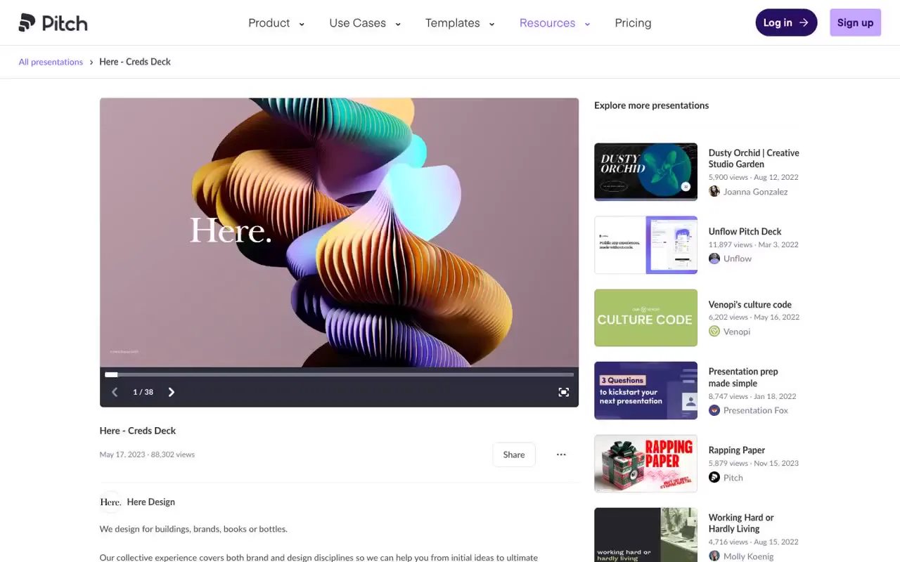 Frame from Sculptural packaging credentials deck