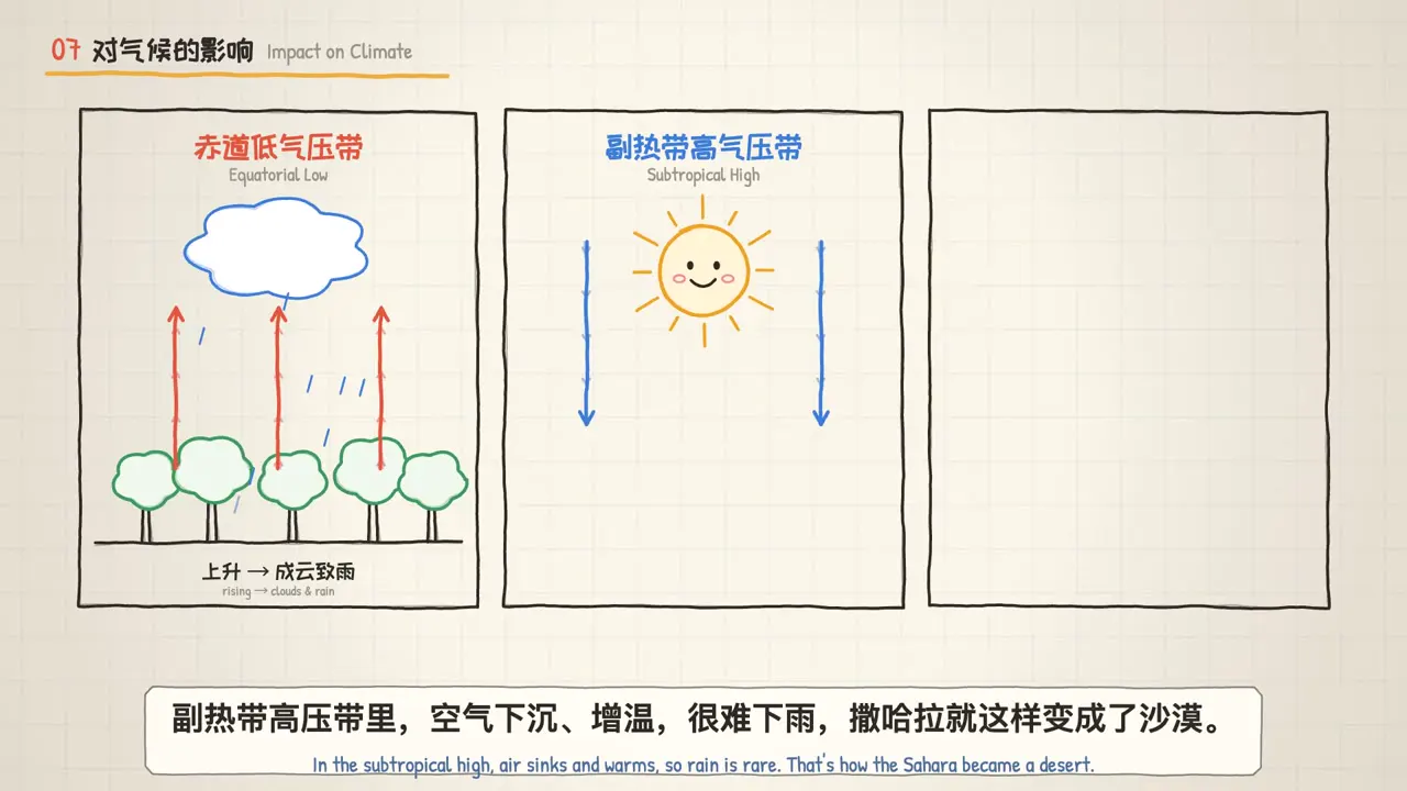 Frame from Line-art lesson on atmospheric circulation