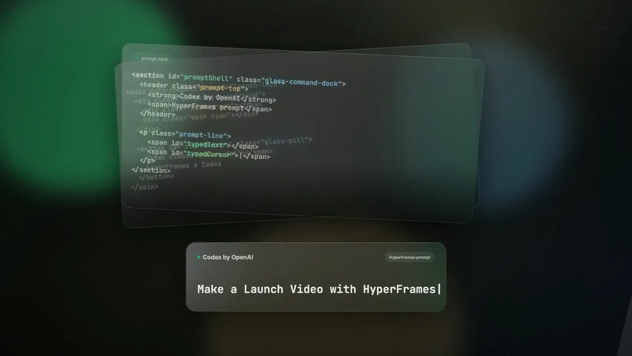 Frame from Looping glassmorphism UI launch clip