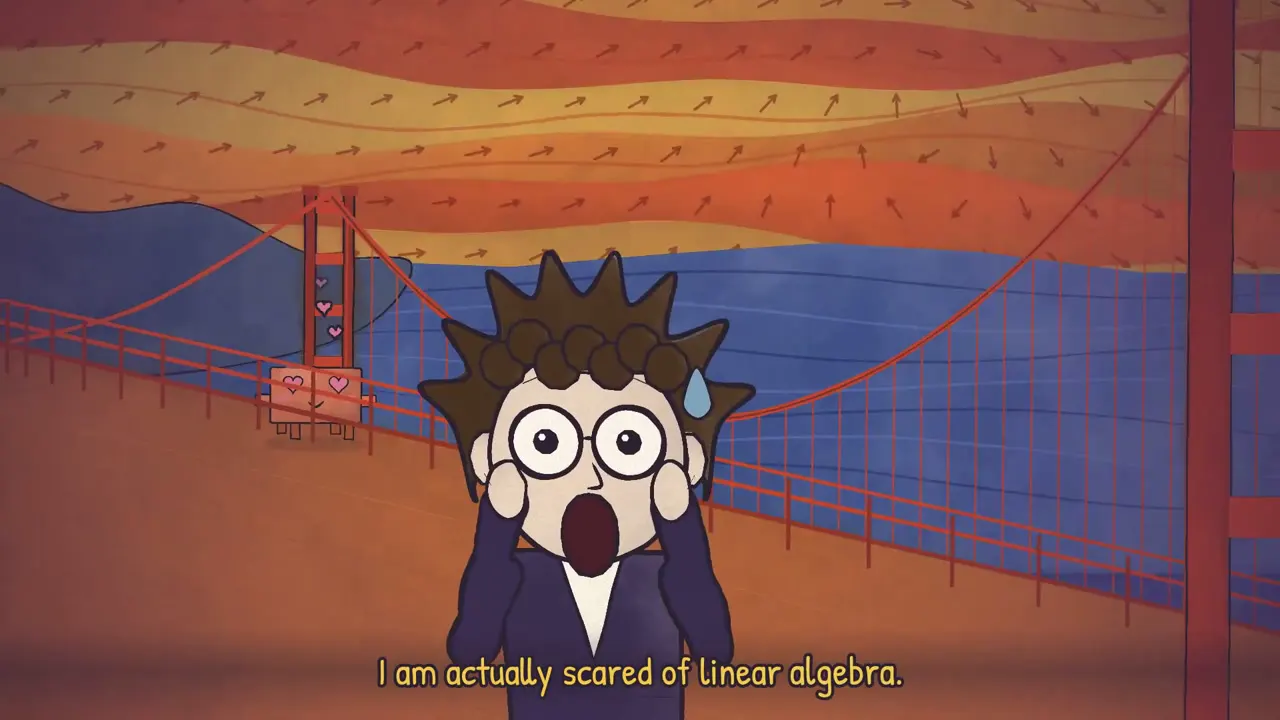 Frame from Cartoon music video about linear algebra