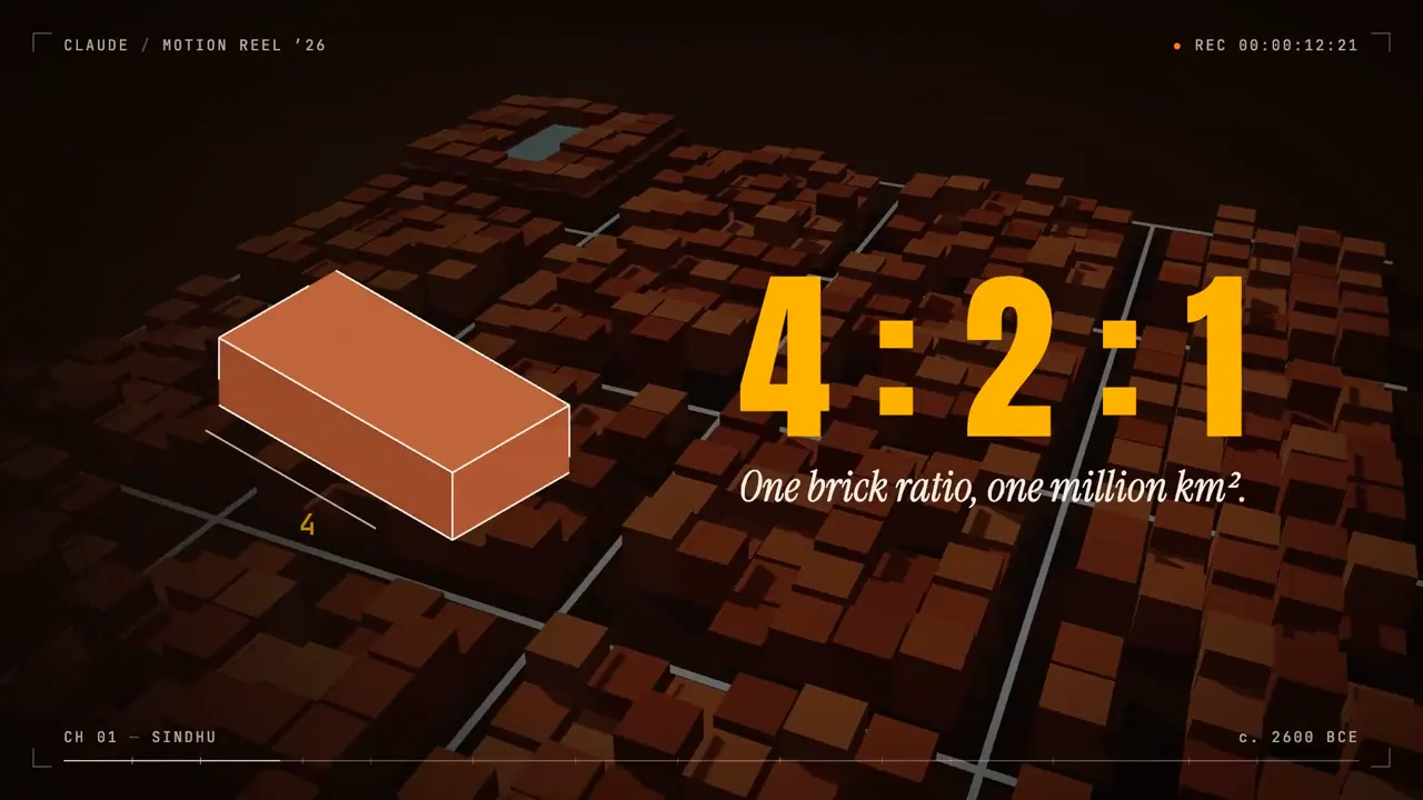 Frame from Indian civilisation as a motion showreel