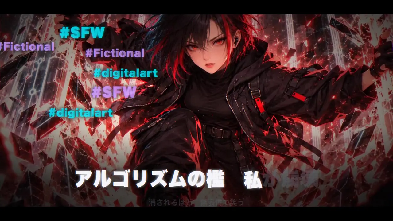 Frame from Anime lyric music video made from an mp3