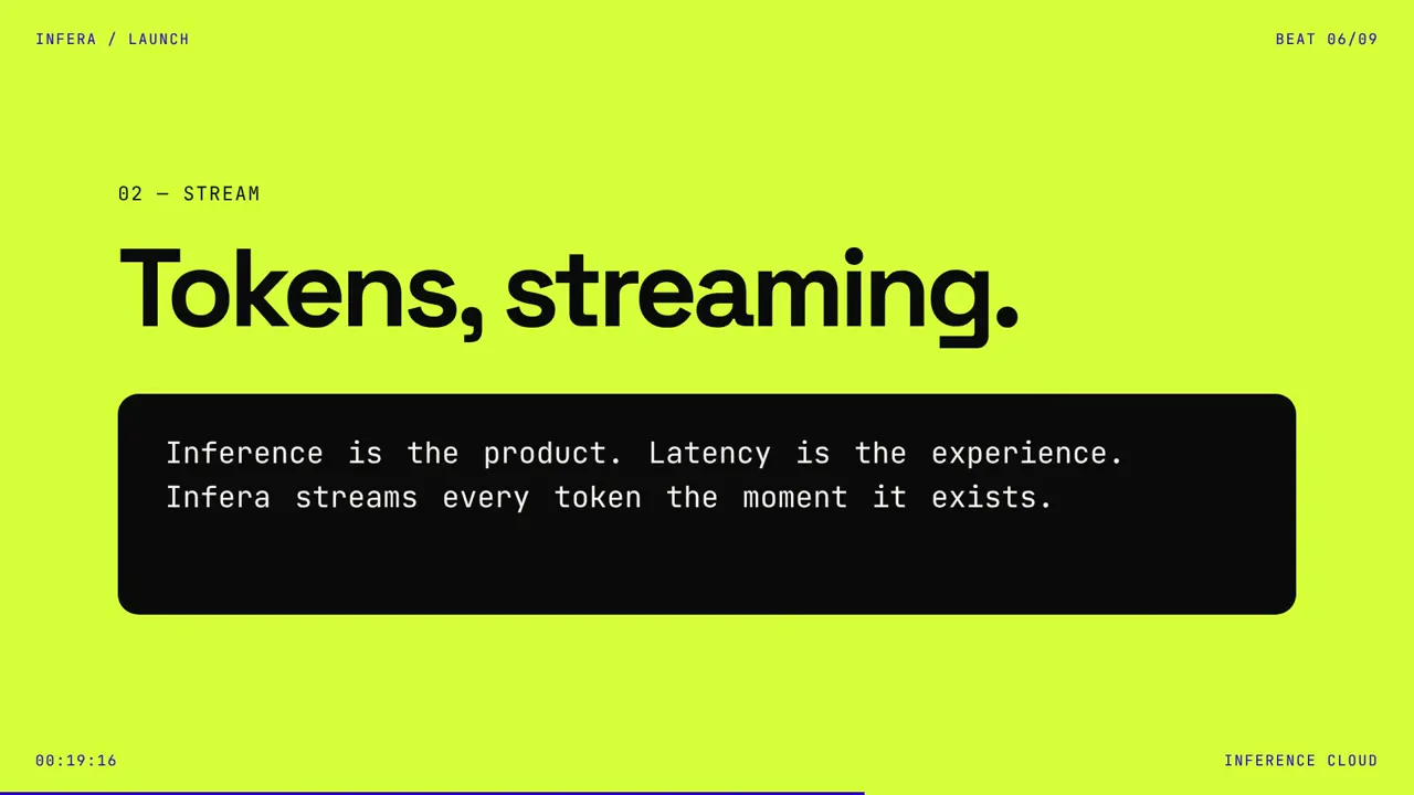 Frame from Kinetic-type launch film for an AI startup