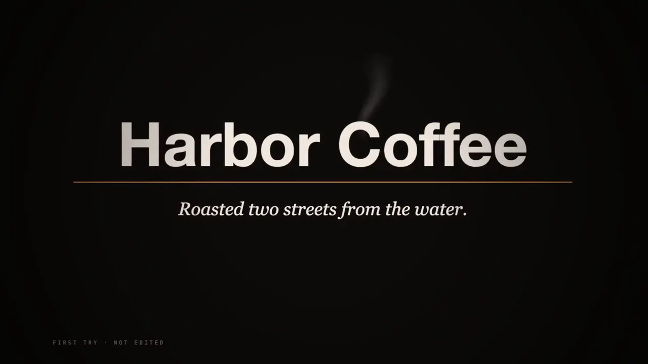 Frame from Animated title card for a coffee shop
