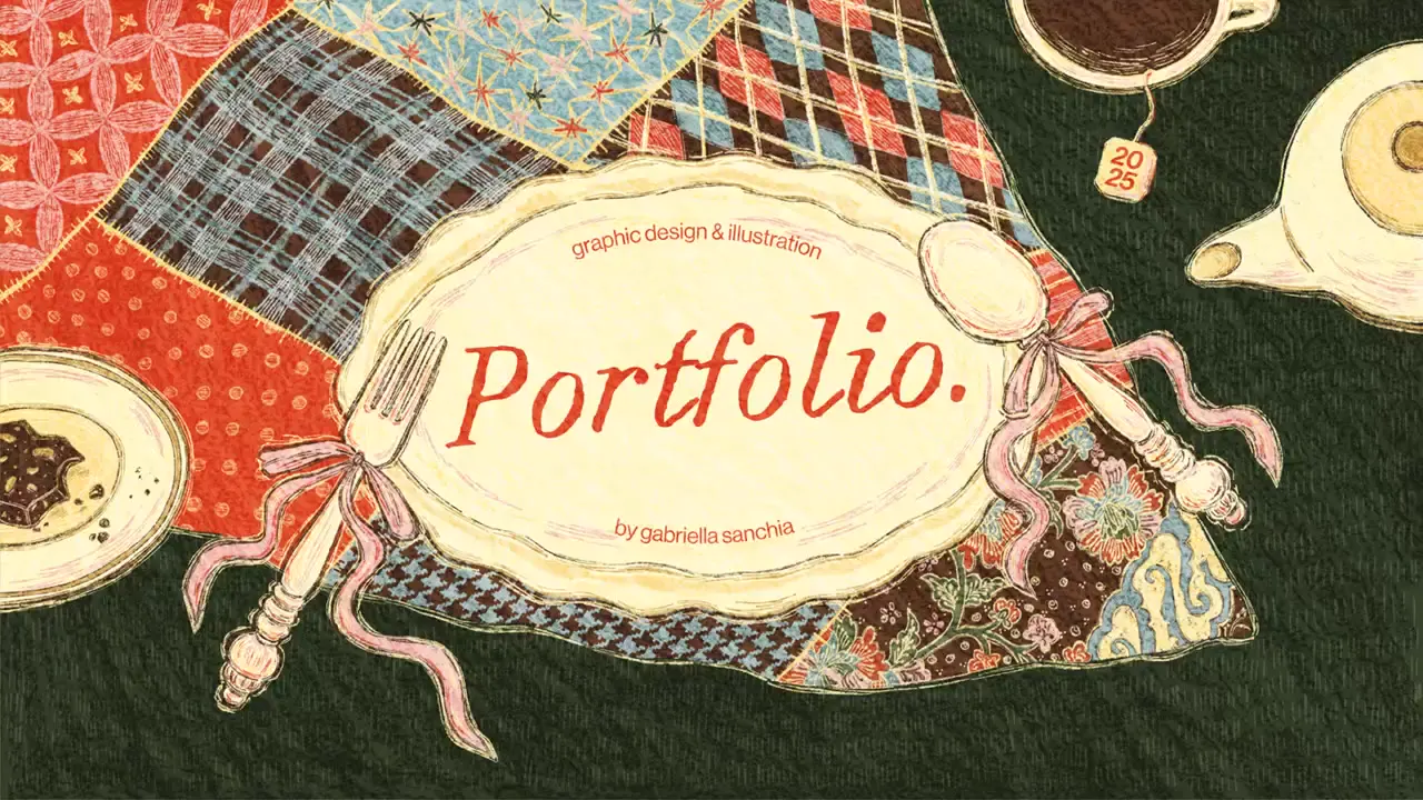 Frame from Kitchen-themed illustrated portfolio