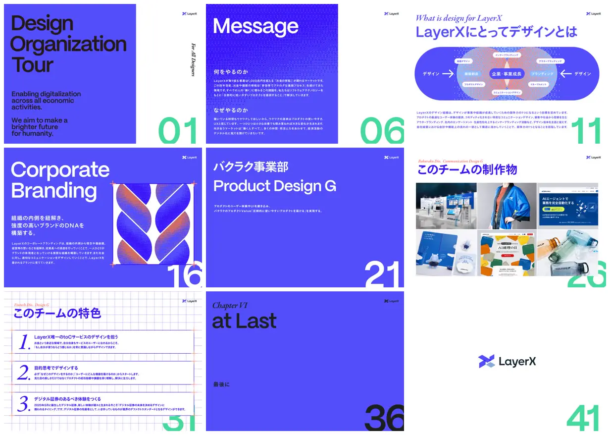 Nine frames from across LayerX design organization tour