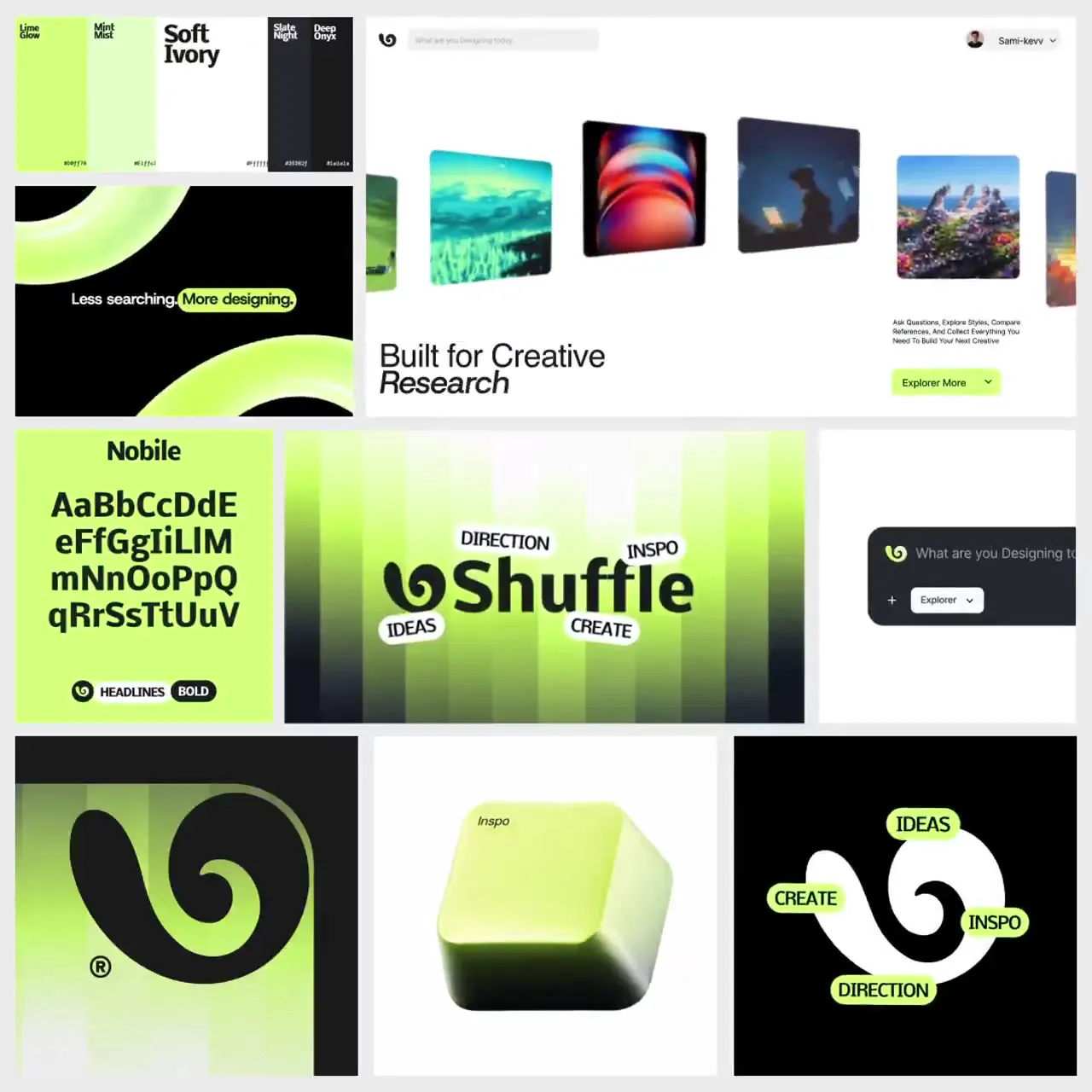 Frame from Lime and black brand identity board