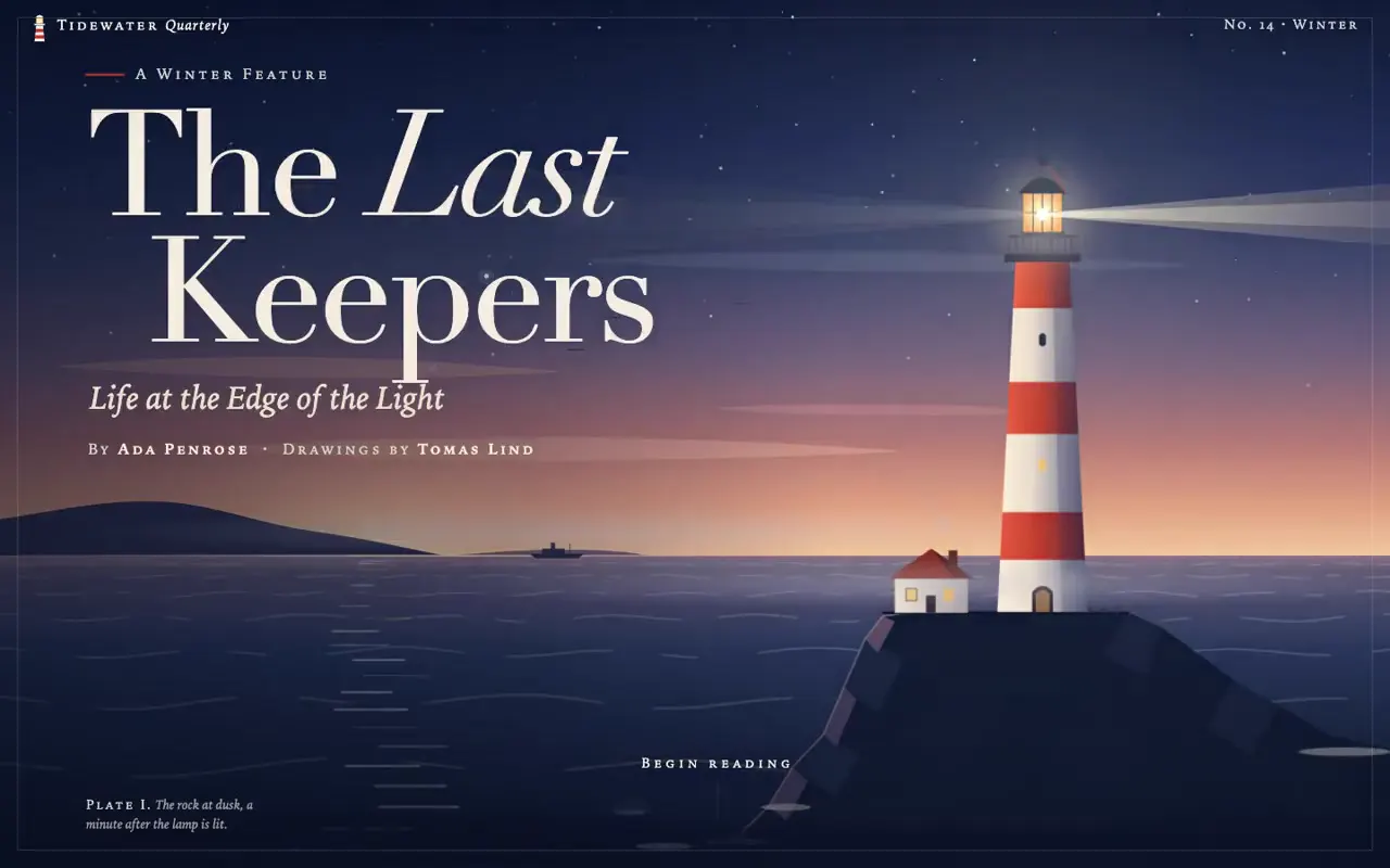 Frame from Long-read story on lighthouse keepers