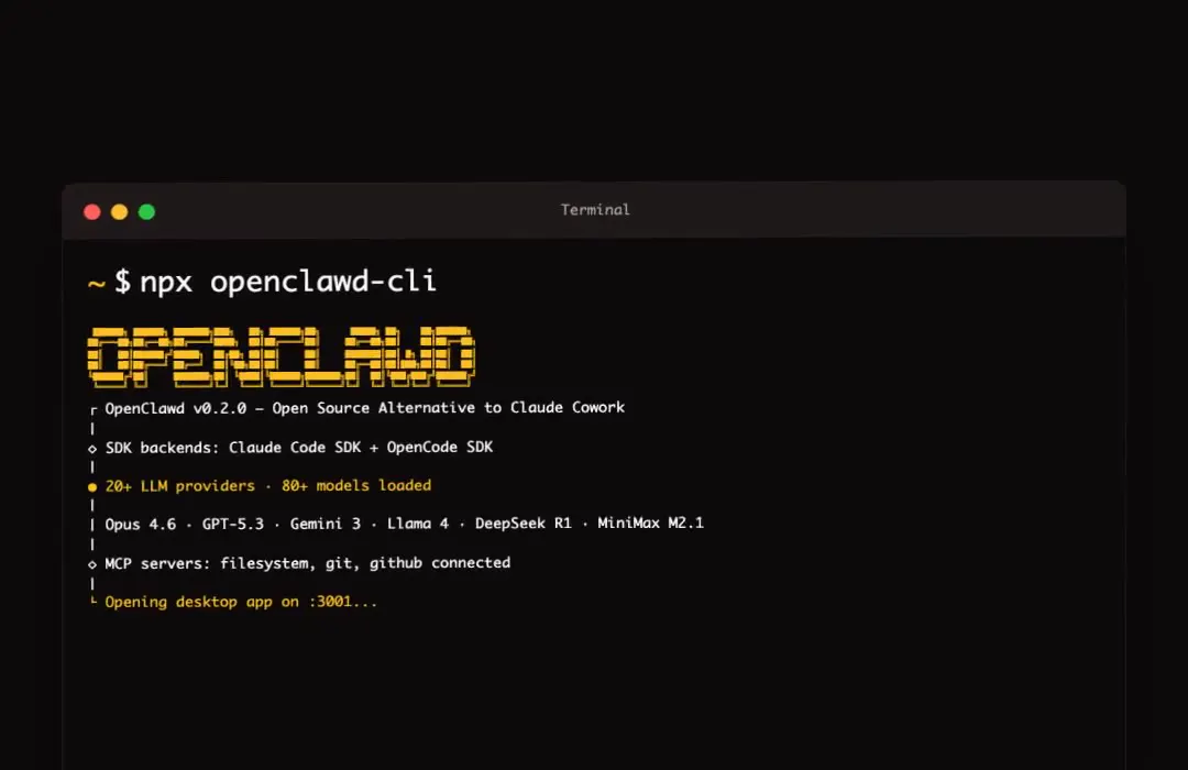 Frame from Dark launch video for an AI desktop app