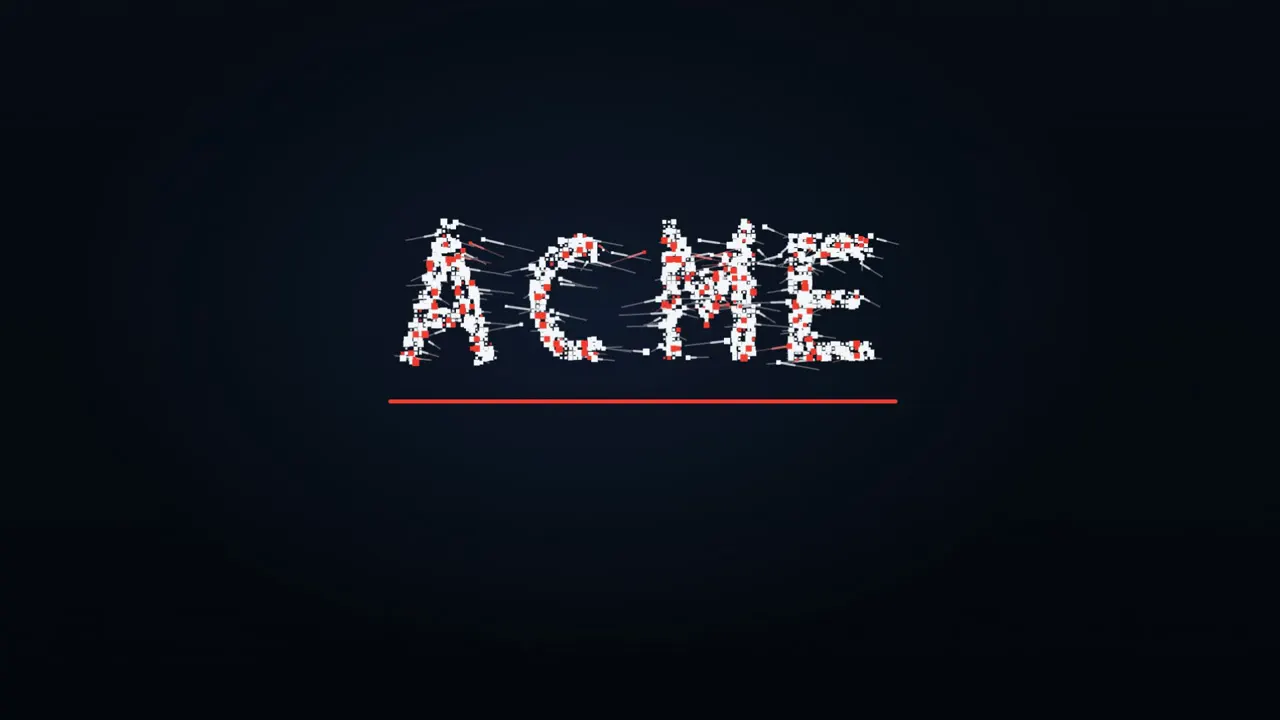 Frame from Particle logo sting with swirl transition