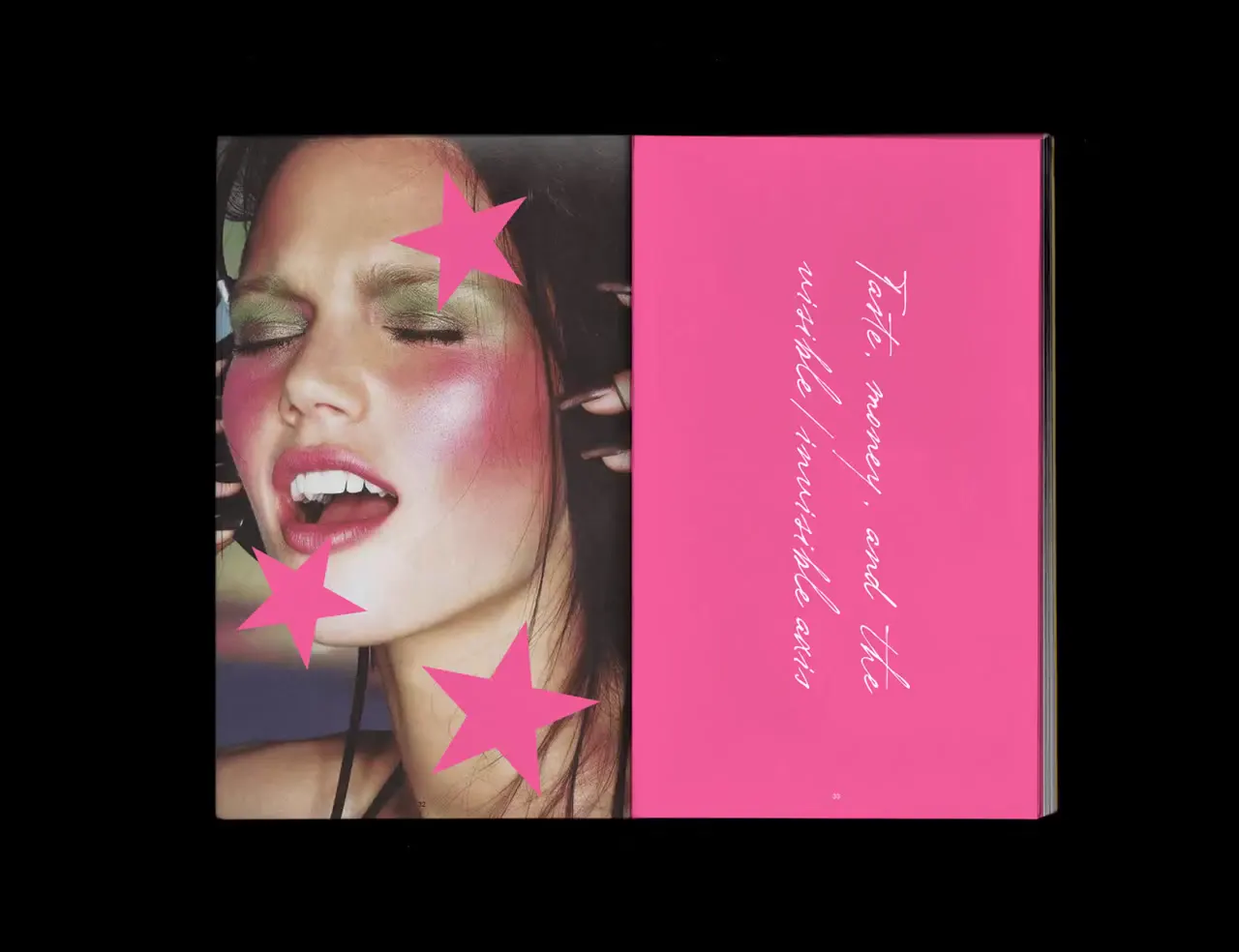 Frame from Makeup spreads in pink and yellow