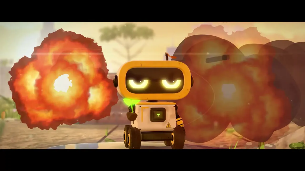 Frame from Robot who learns his world is prompted