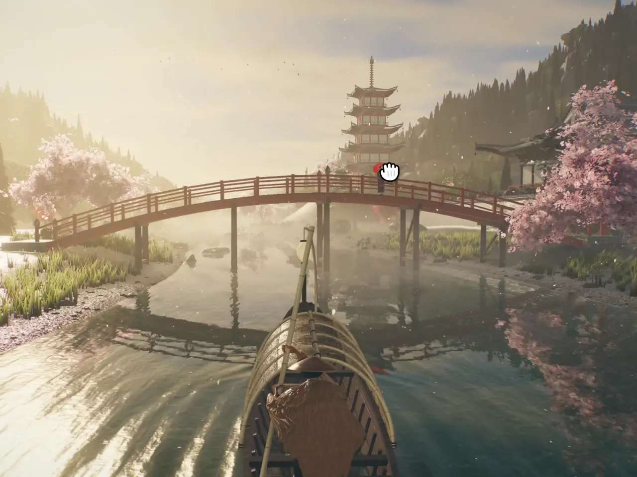 Frame from Poling a riverboat up a Japanese valley