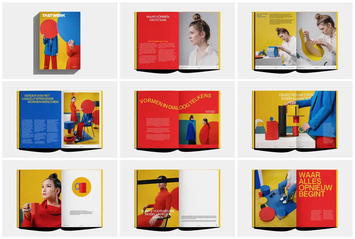 Nine frames from across Primary-colour craft studio magazine