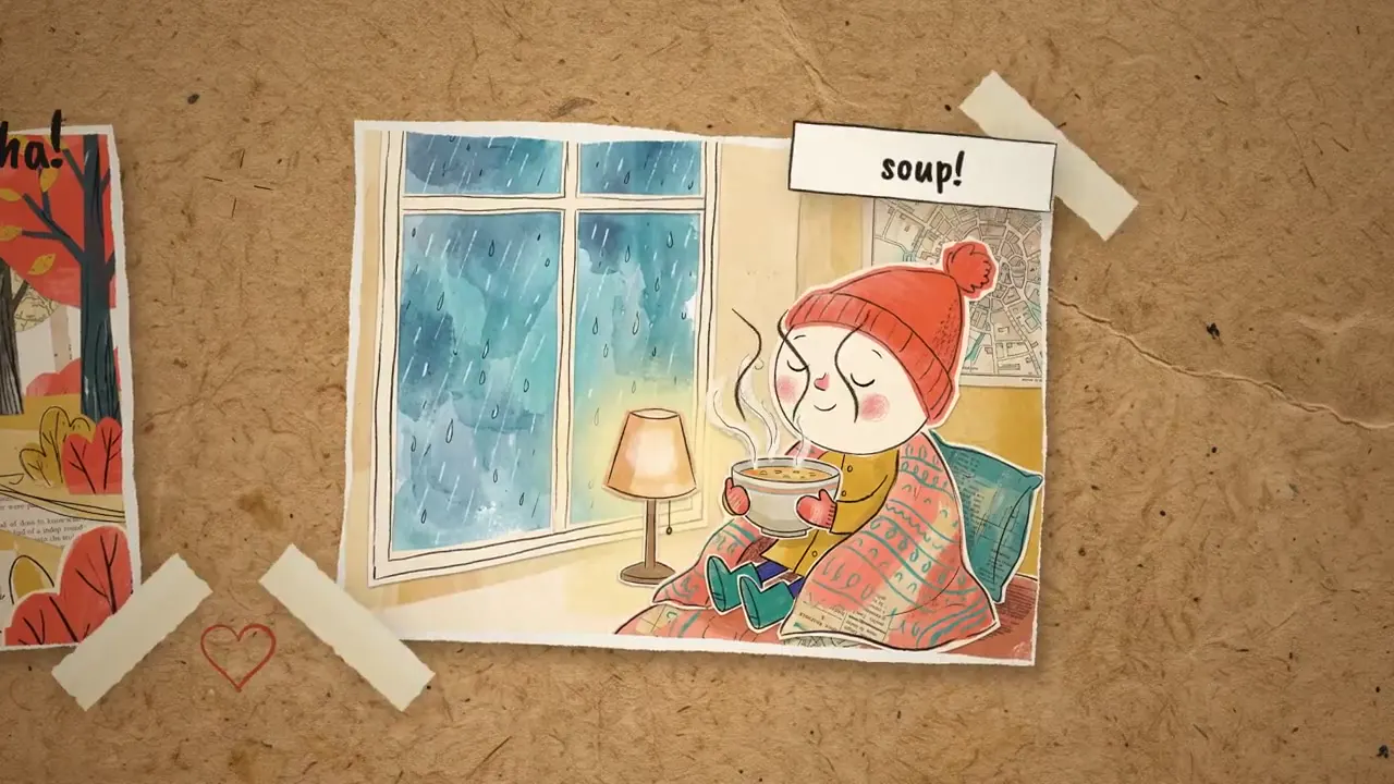 Frame from Hand-drawn collage on the purpose of life
